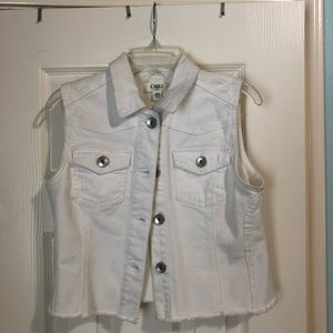 Cato White Denim Vest Girls XL (16)